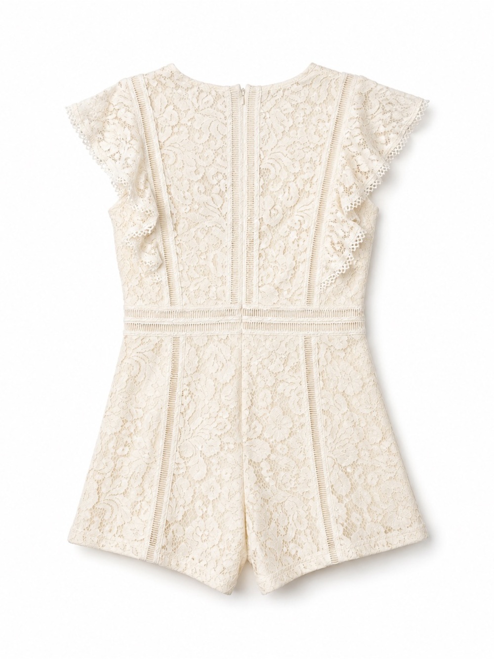 NWT Lulus White Lace Romper Bridal Shower Bachelorette Vacation Size L - Picture 3 of 16